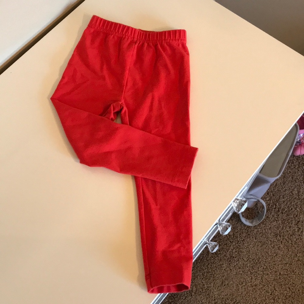 Hanna Andersson red leggings.